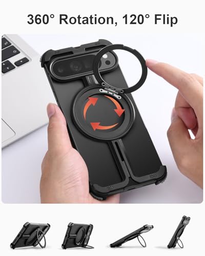 Coque antichoc pour Google Pixel 9 Pro noir avec support aimanté