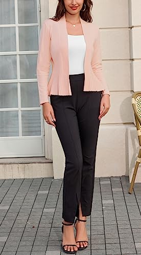 Image of GRACE KARIN Women's Lightweight Peplum Cardigan Sweaters Open Front Cropped Cardigan Long Sleeve Trendy Summer Knit Tops