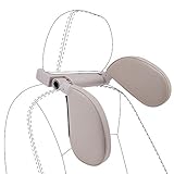 Reposacabezas Coche Ajustable, Apoyacabezas Lateral para Asiento de Coche con Almohada Anti-Golpe, Reposa Cabezas para Niños y Adultos, Almohada del Cuello del coche Altura y Anchura Anjustable, Beige