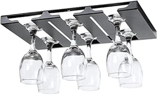 Wine Glass Rack,Wine Glass Holder for Mounting Under the Shelf, Stemware Rack for Bar,Kitchen Cabinet (3 Rows)