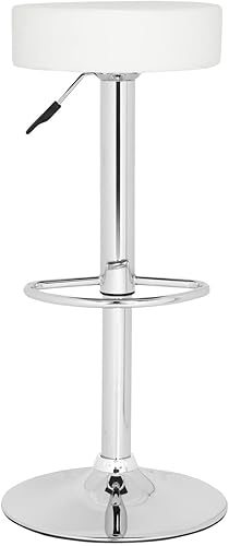 Safavieh Home Collection Jude - Taburete de bar giratorio ajustable de 25.6 a 31.5 pulgadas, color blanco