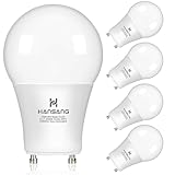 hansang GU24 LED Light Bulb 9W Equivalent 100W, Two Prong Light Bulb A19 Shape 4000K Natural White, GU24 Twist Lock Base 2 pin led Bulb, 900 Lumens Non-Dimmable for CFL Replacement, 4 Pack