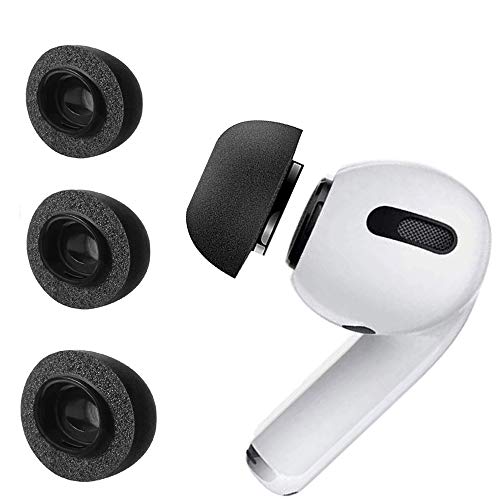 3 Pairs Replacement Ear Tips Compatible with Apple AirPods Pro, Memory Foam in Ear Eartips Accessories Compatible with Airpods Pro/Airpods 3 (L/M/S, Black)