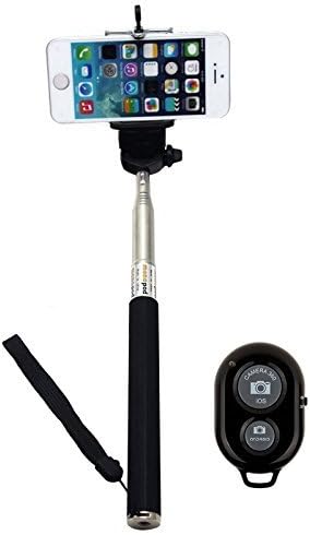 Self Portrait Self Shot Monopod Selfie Stick With Phone Holder and Bluetooth Wireless Remote Shutter for iPhone Samsung and other system over IOS 6.0 and Android 4.2.2 Smartphones