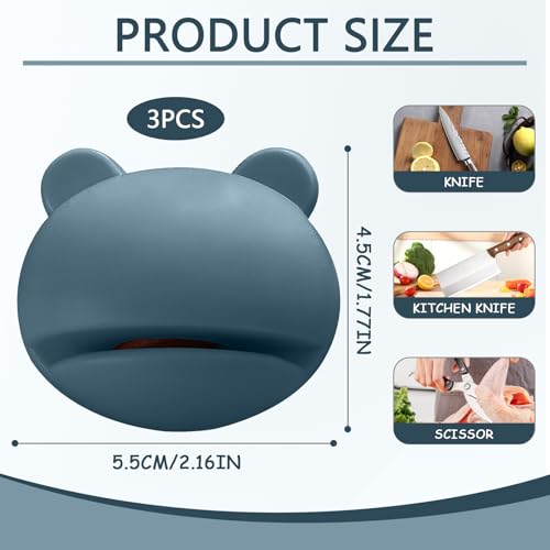 Image of 3PCS Compact Knife Sharpener for Kitchen Use, Small Sharpening Tool with Non Slip Base for Household Cooking and Food Preparation(Blue,A,F)
