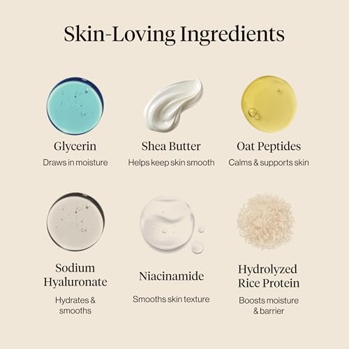 Image of Rice Water Protein Restoring Face & Body Wash Bar Soap - Hydrating Face Wash & Body Wash, Skin Care Cleanser with Niacinamide & Oat Peptides, Gentle Moisturizing for Dry & Sensitive Skin - 4 oz