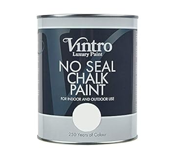 Vintro | No Seal Chalk Paint | White with hint of Green | Interior & Exterior Use | Furniture | Walls | Wood | Metal | 1 Litre (Honeydew)