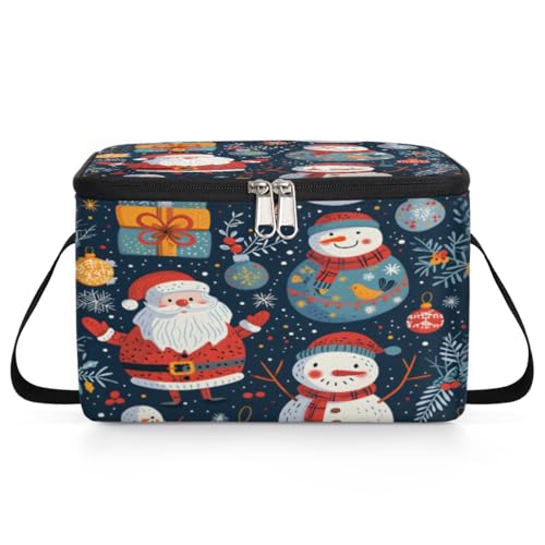 GzLeyigou Christmas Snowman Decor Lunch Bags for Women Men 9 Cans, Hot & Cold Food Delivery Bag Insulated Grocery Bag Insulated Lunch Box Cooler Bag for Office Work Picnic Beach