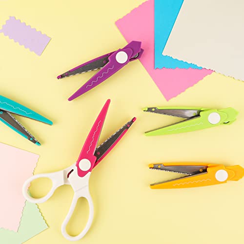Baofali 6Pcs/Set Craft Scissors Decorative Paper Edge Scissors With Storage Box Set, 5 Kinds Zig Zag Edges Scissors Great For Diy Projects Paper Card,Photo, Scrapbook,Office School Home Manual #TOP7