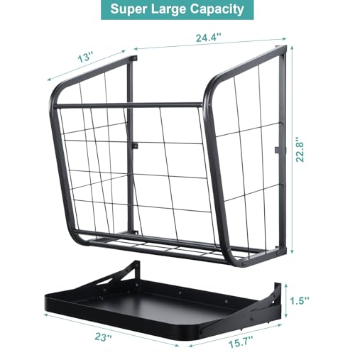 Alimentador de feno de cabra de 69 litros, suporte de feno de cabra de vários lados, suporte de ferr