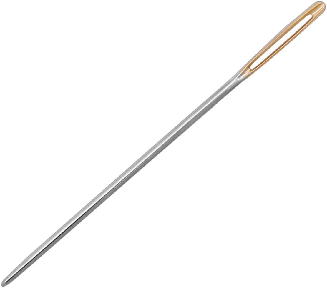 PLAFOPE 9pcs Large Eye Blunt Needle for Embroidery Knitting Crocheting Sewing Gold Tail Embroidery Needles