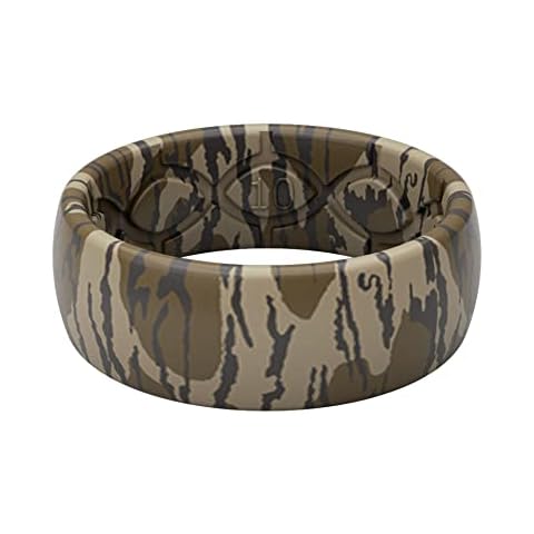 Groove Life Mossy Oak Bottomland Camo Silicone Ring - Breathable Rubber Wedding Rings for Men, Lifetime Coverage, Unique Design, Comfort Fit Ring - Size 10 Cover