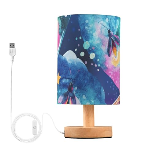 Lámpara de escritorio abstracta de cuento de hadas mágica, luz nocturna para inodoro con puerto de carga USB, luces nocturnas para habitación de niños y niños