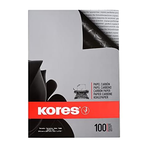 Kores Kohlepapier für Schreibmaschine, DIN A4, schwarz, 100 Blatt Cover
