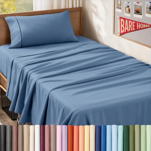 Bare Home Twin XL Sheet Set - 1800 Ultra-Soft (Twin XL, Coronet Blue)