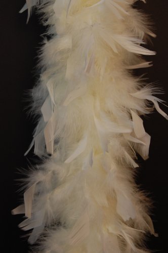 Cynthia's Feathers 80g 72" Turkey Chandelle Feather Boas Over 30 Color & Patterns (Cream Yellow)
