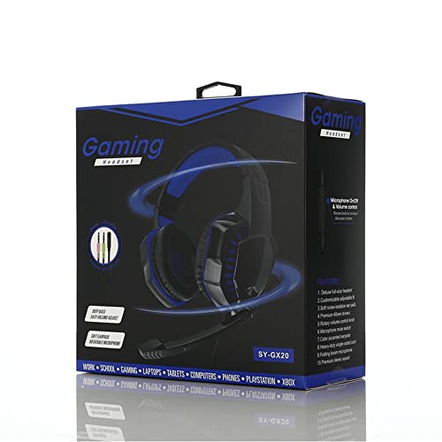 Mengk Sy-Gx20 Wired Headset On Ear Headphones With 3.5Mm Audio Jack & With Mic Volume Control Over Ear Noise Cancelling Gamer Headphones Gaming Earphone For Cellphones Laptop Computer Games Tablet #TOP1