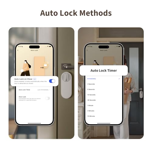 Aqara Smart Lock U200 Lite, Matter over Thread, Smartes Türschloss mit Aufladbarem Akku und Leiser Modus, Elektrisches Türschloss, Unterstützt Apple Home, Home Assistant, Google Home, Alexa, Weiß