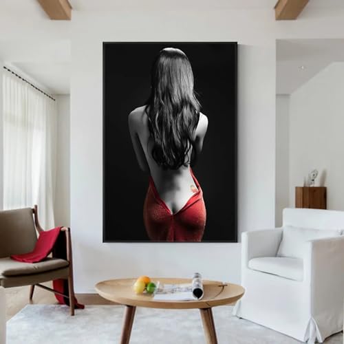 Affiche de femme à moitié nue en toile 50x70 cm pour salon