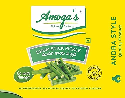 Amoga’s Pickles Factory Andhra Drumstick Pickle (500g) & Red Chilli Pickle (500g) Combo Pack | Munagakaya/Shajan & Spicy Red Mirchi Achar | 100% Natural Handmade Traditional Pickles 4