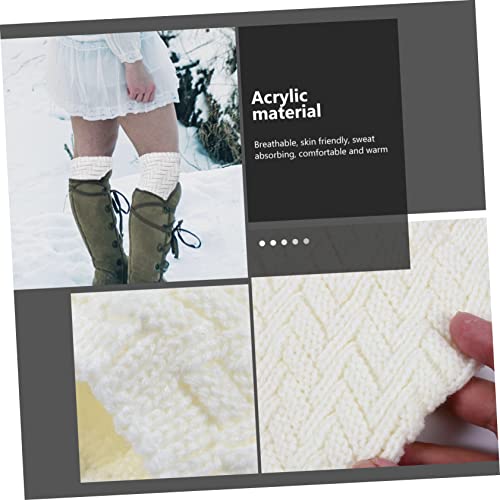 AKOOSY 1 Paar Meisjes Wikkelbretels Delicaat Gehaakt Wit Keep Cuffs Weave Premium Winter Gebreid Mannen Knieschijf… - Image 5