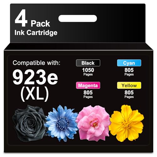 Image of Miss Deer 923XL 923 Ink Cartridges for HP 923 923xl 923e with Chips | Work for OfficeJet Pro 8135 8130 8139 8138 8122 8120 8124 8125 8130 8132 8134 Printer,4 Pack