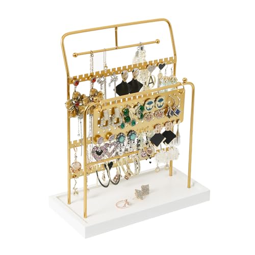 LXAIZHM Jewellery Stand, Earring Display Stand Gold, for Necklaces, Bracelets, Ring Storage, can be Used as a Gift