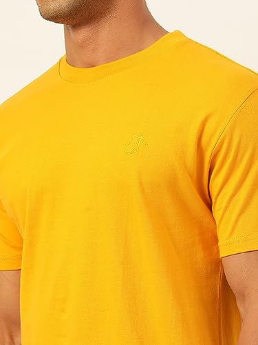 Image of Solid Soft Cloth Round Neck Cotton Relaxed Fit T Shirt