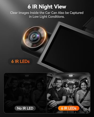 Image of WOLFBOX i07 3 Channel Dash Cam for Car with WiFi GPS, 1440P + 1080P + 1080P Triple Car Dash Camera, 3 inch LCD, IR Night View, 24H Parking Monitor, 32GB Card Included