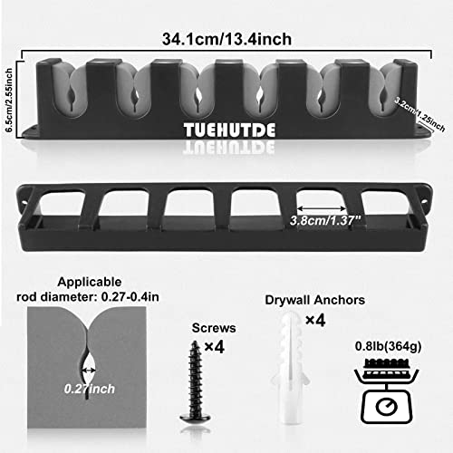 TUEHUTDE Fishing Rod Holders,Vertical Fishing Pole Holders Fishing Rod Rack Wall Mount Fishing Pole Rack Rod Storage Racks for Garage Room, Boats,Ceiling, RV - Store 6 Fishing Rods or Combos,1 Pair - Image 5