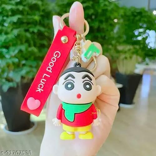 Image of MALKIN Rubber Shinchan Keychain | Keychain | Anime Keychain | Keychain For Girls | Cute Keychains | Keychains For Bike | Shinchan Toy | Shinchan Soft Toy |,Multicolor