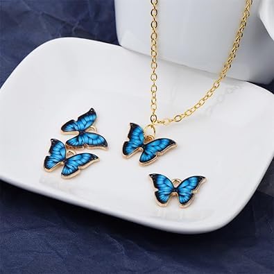Butterfly Charms, 10Pcs Enamel Metal Small Necklace Bracelet For DIY Jewelry Making Accessories, Butterfly Charms for Jewelry Making, 21x15mm, Orange - Image 4