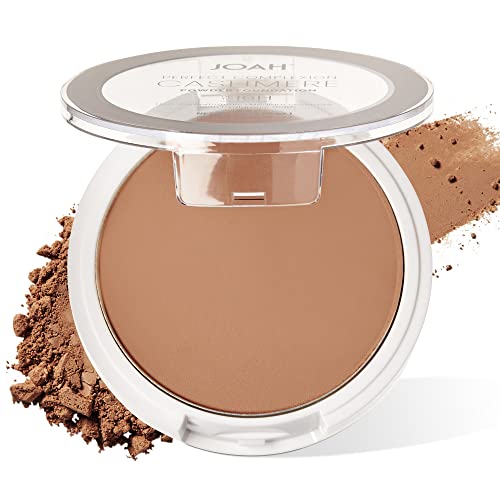 JOAH Perfect Complexion Cashmere Powder Foundation, Medium Face Coverage, Matte Finish, Korean Makeup, Compact Design For Oily & All Skin Types, 16 Hour Wear, Medium with Neutral Undertones