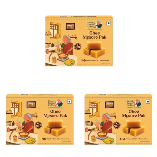 Image of Sweet Karam Coffee Ghee Mysore Pak - 100g | No Maida or Preservatives | Traditional South Indian Sweet | Soft & Rich Melt-in-the-Mouth Texture | Authentic Homemade Recipe | Perfect Festive treat