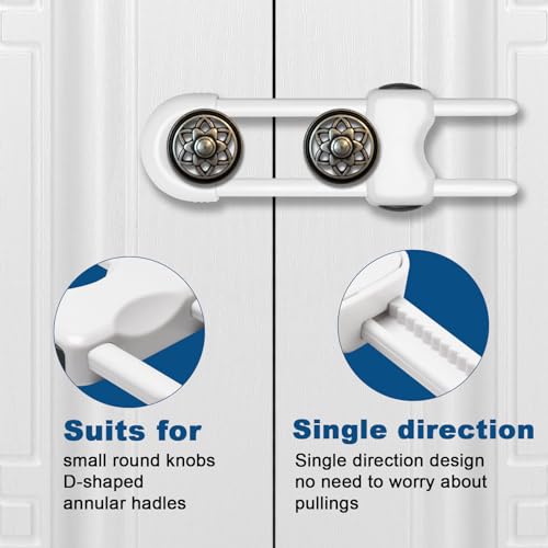 Cabinet Locks for Babies,Child Proof Cabinet Locks,4 Pack U-Shaped Baby Proofing Cabinets,Child Locks for Cabinets and Drawers,Child Safety Cabinet Locks with Adjustable(White)