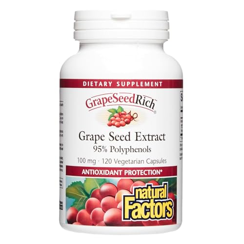 Natural Factors, GrapeSeedRich Grape Seed Extract, Antioxidant Support for Healthy Inflammatory Response, 120 Capsules