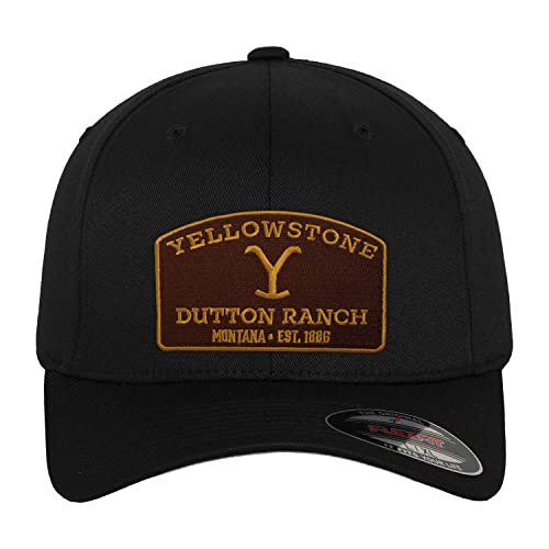 Yellowstone Offizielles Lizenzprodukt Flexfit Cap (Schwarz) Groß/X-Large