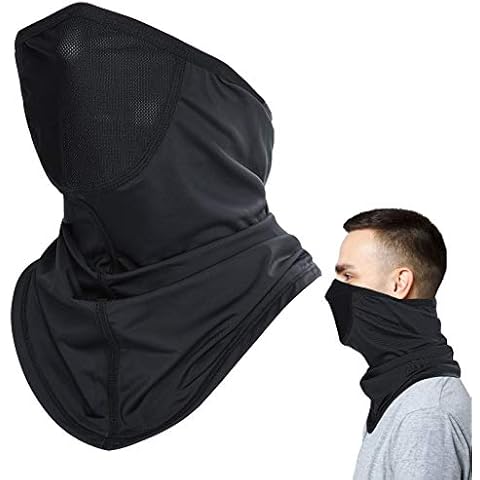 Kakveiai Cooling Neck Gaiter Snood For Men & Women, Summer Face Covering Masks, Breathable UV Protection Headwear Scarf Balaclava, Cycling Motorbike Fishing Hiking (Black) Cover