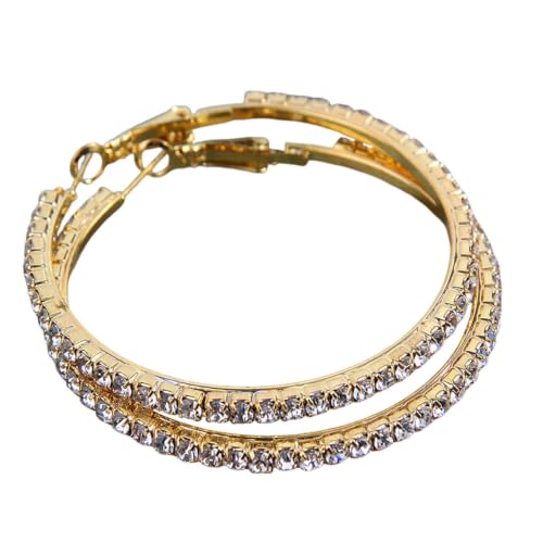 Boucles d'oreilles tendance pour femme avec grands anneaux géométriques lisses