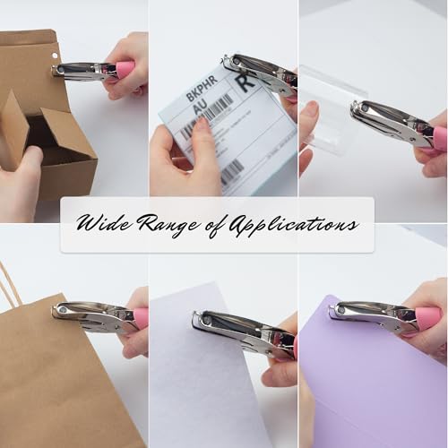Heart Shape Hole Handhold Single Paper Punch for Paper and Crafts, 1/4 inch Puncher with Pink Soft Thick Silicone Cover