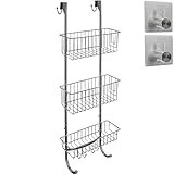 ROSTFREI: Das praktische Badezimmer-Regal besteht aus pulverbeschichtetem Stahl und ist hochgradig resistent gegen Rost. Deswegen kann es direkt in der Duschkabine aufgehängt werden.