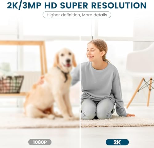 litokam 360 Cameras for Home Security 2K, 2 Pack Indoor Security Camera for Baby/Pet/Nanny with Night Vision, 2.4 GHz Smart WiFi Cam with Motion Detection & Two Way Audio by litokam - Image 2