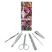 Haruna Floral Pattern Stainless Steel Manicure Pedicure Grooming Beauty Care Travel Kit