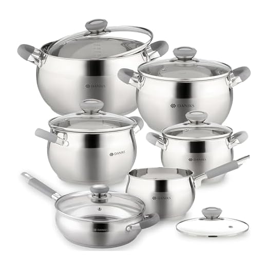 Daniks 11-Piece Stainless Steel Cookware Set