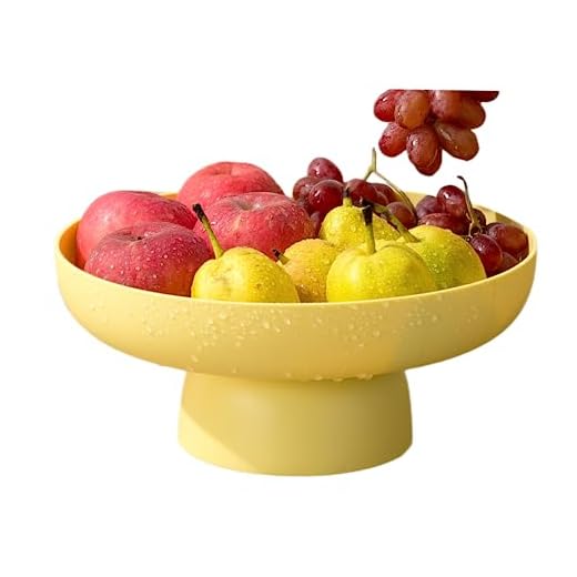 onefitow Fruit bowl Fruit Basket Multifunctional Drain Fruit Snack Cake Storage Rack Living Room Dining Table Fruit Stand (yellow)