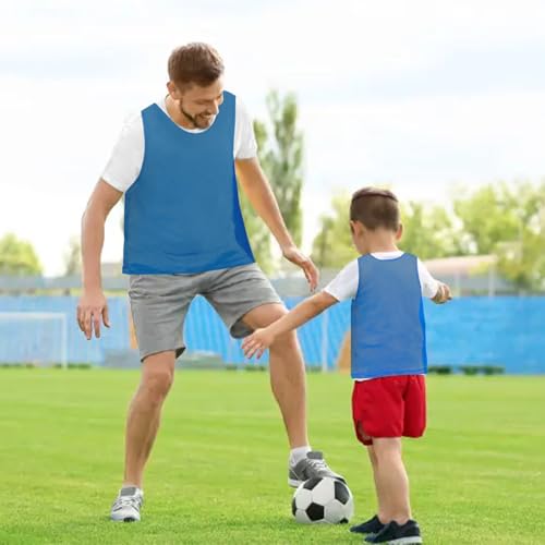 Image of 6 Pack Pinnies Team Practice Vests for Child Youth Teen Adult, Mesh Scrimmage Jersey for Soccer Football Basketball