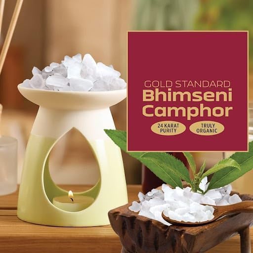 SM Edible Desi Bhim Camphor-Jar Pack-Iso Borneol Flakes-Pure Camphor-50 Grams