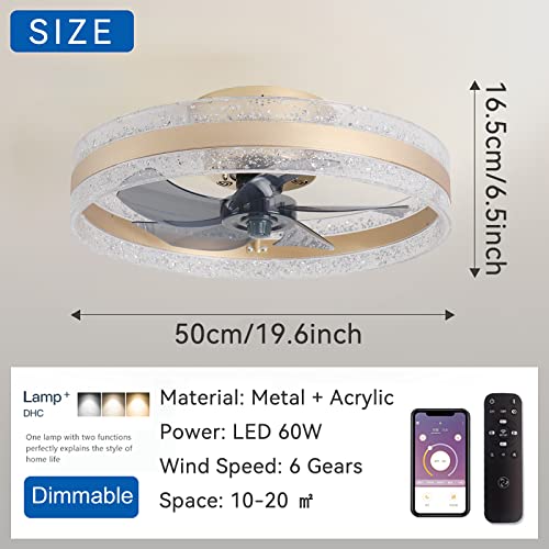 Ventilateur de plafond avec lampe LED et télécommande 6 vitesses - 8