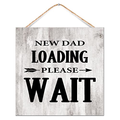 Letrero de madera New Dad Loading decorativo para repisa de chimenea y guardería 2