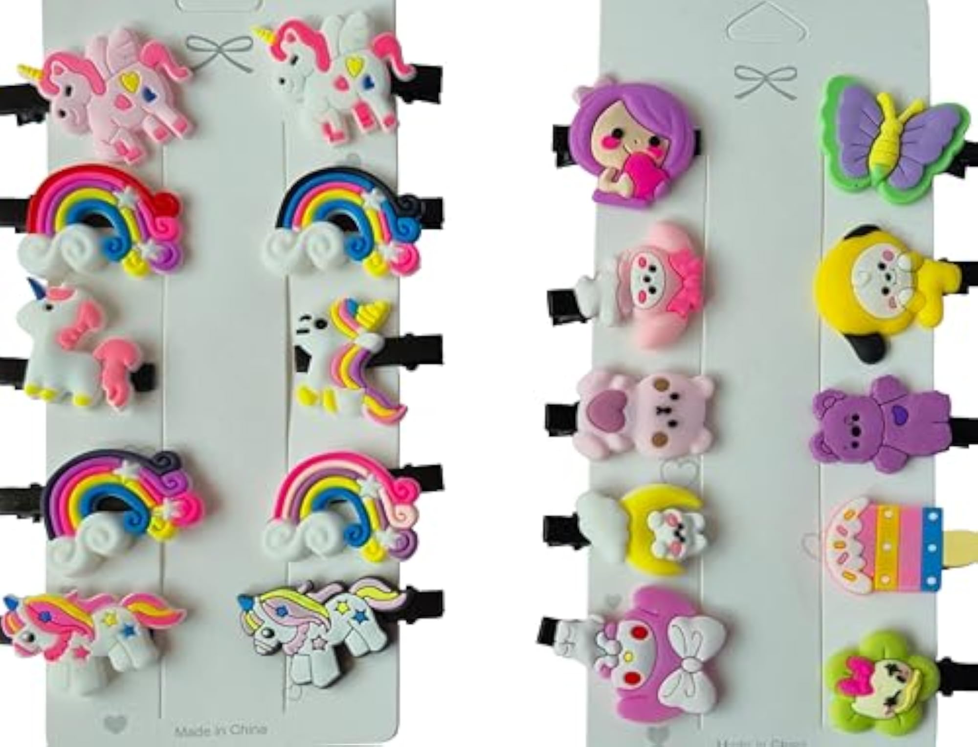 20 PCS Cute Cartoon Hair Clips for Kids, Multicolor Barrettes